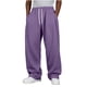 thumbnail image 1 of Amzcrzy Pantalones Deportivos Hombre Clásicos Color Liso Cintura Alta Elástica Cordón Pierna Recta Holgados Anchos Cómodos Con Bolsillos Tallas S-2XL Morado, 1 of 7