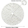 thumbnail image 6 of Marakabeis Christmas Tree Skirt, 35 Inches Snowy White Faux Fur Base Cover with Gold Sequin Snowflakes, 6 of 8