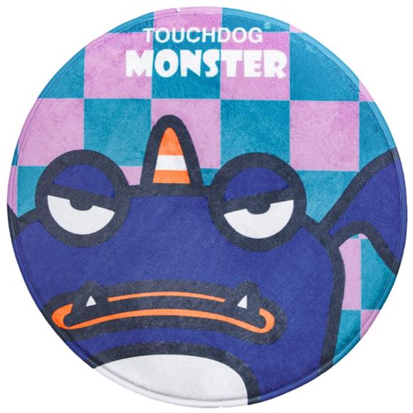 Touchdog PB103 Cartoon Crabby Tooth Monster Rounded Cat & Dog Mat - Navy Monster - One Size
