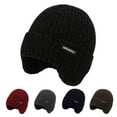 thumbnail image 4 of Men Winter Windproof Fleece-Lined Soft Earmuffs Cap Beanies Hat Knitted Hat Ear Protection Cap GREY, 4 of 7