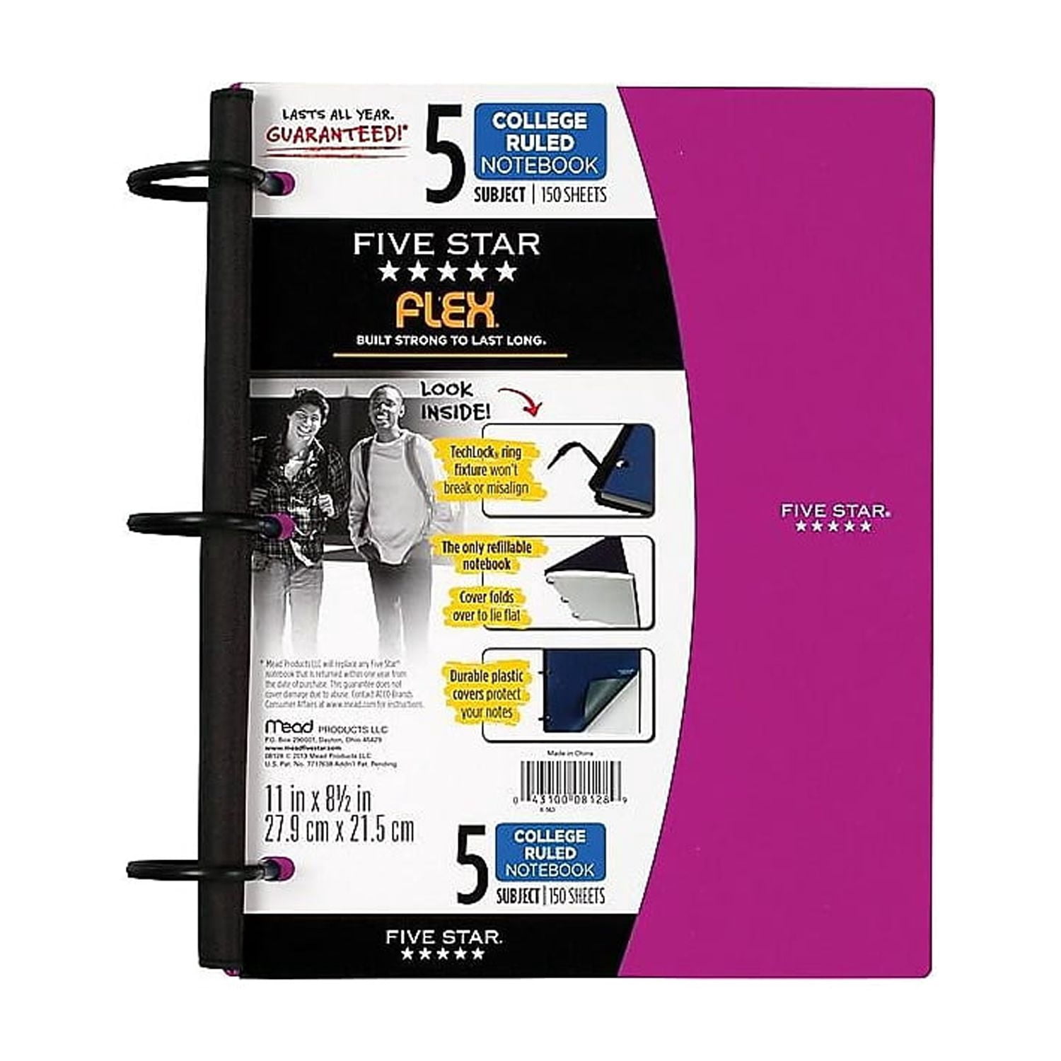 Five Star 5-Subject Notebook 8.5 x 11 08128