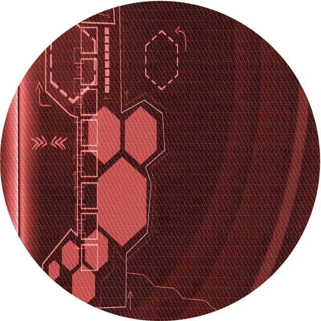 Ahgly Tapis Rond Lavable en Machine Intérieur Transitionnel Rouge, 5 Pieds Rond