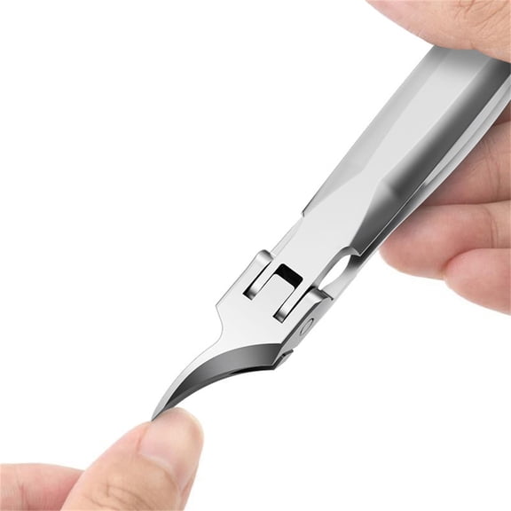 Eagle Beak Beveled Nail Clippers, Upgrade Stainless Steel Wide Jaw Opening Anti-Splash Nail Clipper, Long Handle Angled Head Toenail Clippers for Ingrown & Thick Toenails, for Men Women