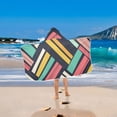 thumbnail image 2 of Yayeee Kids Hooded Towels Toddler Soft Absorbent Beach Bathing Wrap 50" x 23.5", Red Geometric, 2 of 5