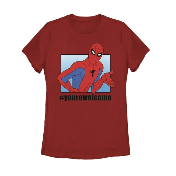 Women's Marvel Spider-Man #yourewelcome Graphic Tee Red Large
