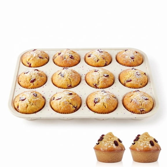 Silicone Muffin and Cupcake Pan, Non-Stick Baking Mold for Mini Pies, Egg Bites, Rice Krispies Treats, Cheesecake Cups, Hash Brown Nests, and More