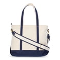 thumbnail image 5 of Free Assembly Women's Medium Canvas Tote, Natural/Navy, 5 of 6