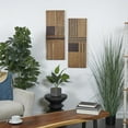 thumbnail image 2 of DecMode Brown Wooden Handmade Carved Two-Toned Geometric Wall Decor (2 Count), 2 of 10