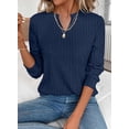 thumbnail image 4 of FUNING  Womens Fall Fashion 2025 Casual V Neck Long Sleeve Tops Shirts Sweatshirts, 4 of 6