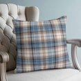 thumbnail image 4 of Pillow Covers 18x18 Set of 2, Blue Beige Buffalo Plaid Throw Pillow Covers Decorative Couch Cushion Cover, White Farmhouse Modern Striped Microfiber Soft Pillowcases for Bedroom Living Room Sofa, 4 of 9