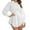 White, variant on Women's Button Up Long Sleeve Mini T Shirt Dress Lapel Collar Pleated Flared Short Dresses White XXL