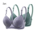 thumbnail image 2 of Ltctricy Women's Lace Underwire Bras 2 Pc Comfortable Supportive Full Coverage Push up Bralettes Lifting Everyday Bras, 2 of 3