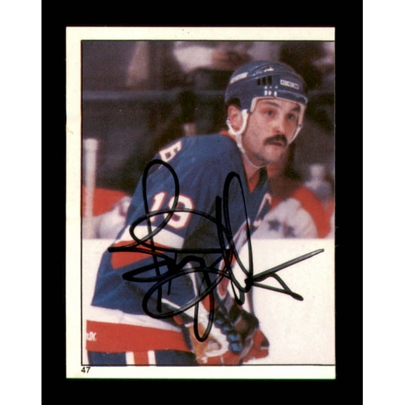 Bryan Trottier Autographed 1982-83 Topps Stickers Card #47 New York Islanders SKU #251440