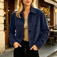 thumbnail image 6 of Tqcoqu Suede Jackets for Women 2026 Casual Button Down Cropped Jacket Fall Long Sleeve Outerwear Coats Work Office Clothes, 6 of 7