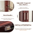 thumbnail image 6 of Miniyam Curio Display Cabinet with Adjustable Glass Shelves, Light, Cherry, 6 of 10