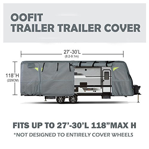 30’For RVs Ply Non-Woven Fabric Roof Breathable Waterproof Anti-UV Ripstop Weather Resistant Fabric OOFIT INC. OOFIT Travel Trailer RV Cover Fits for 27’ 4 