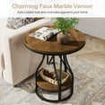 thumbnail image 5 of Tribesigns Round Side Table, End Table 2-Tier End Table Bedside Table with Storage for Couch Side, Living Room (Brown & Black), 5 of 5