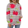 thumbnail image 4 of Sweet Cherry Stripes Pattern 3D Print Hoodie Men Women Autumn Thin Pullover Sweatshirt Vintage Streetwear Tops, 4 of 6