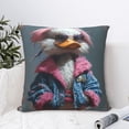 thumbnail image 4 of Honeii Lady Duck Print Throw Pillow, Square Decorative Pillow Forms Soft Fluffy Plump Pillow Decorative Pillow Inserts,Couch Pillows-24"x24", 4 of 7