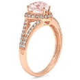 thumbnail image 2 of 1.49 ct Heart Cut Simulated Pink Diamond with Simulated Diamond Halo Accents 18K Rose Gold Womens Engagement Ring, 2 of 3