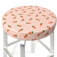 thumbnail image 3 of Haiem orange carrot on a gingham Print Cushion Round Bar Chair Seat Cover Bar Chair Cushion Covers Elastic Washable Bar Chair Cover,Protects from Scratches and Stains-14 inch, 3 of 7
