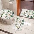 thumbnail image 5 of Spring Magnolia Bathroom Rugs Set Vintage White Floral Non Slip Absorbent Soft Bath Mats 3 Piece Set with Bathroom Rug, U-Shaped Floor Mat, Toilet Seat Cover Small Size, 5 of 9