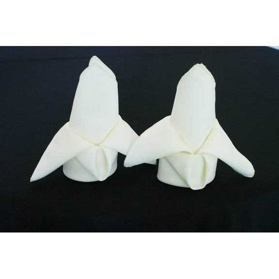 Wedding Linens Inc. (10 pcs) 17" x 17" Polyester Linen Napkins - Ivory