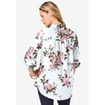thumbnail image 2 of Roaman's Women's Plus Size Kate Long Sleeve Easy Cotton-Blend Button-Front Shirt, 2 of 6