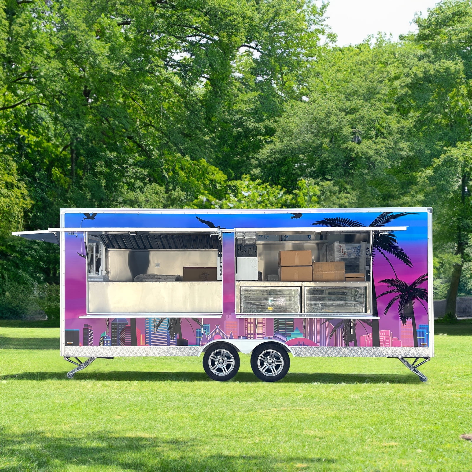 BELYOO Commercial Outdoor Catering Kitchen Equipment | Stainless Steel Food Service Cart