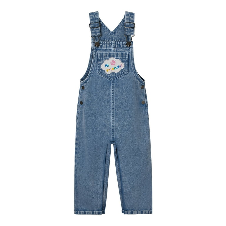 Ms. Rachel Denim Square Neck Vintage Wash Cosplay Overall, T-Shirt