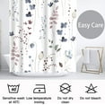 thumbnail image 5 of Extra Long Shower Curtain 72x84 inch Length Ink Blue Floral Shower Curtain,Blue and Red Shower Curtains Sets for Bathroom,Modern Minimalist Art Bath Curtain,Waterproof Fabric with Hooks, 5 of 6
