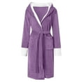 thumbnail image 5 of Lisingtool Pajamas For Women Women Winter Lengthened Shawl Bathrobe Home Clothes Long Sleeved Robe Coat Womens Pajama Sets Purple, 5 of 7