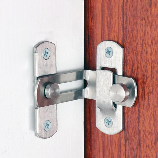 Cerradura de puerta de 90 grados Cerradura de puerta de seguridad de acero inoxidable Cerradura deslizante para hotel en casa