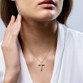 thumbnail image 3 of ANGARA Natural Flat Prong-Set Diamond Cross Pendant in 14K Rose Gold for Women (Size-2.5mm| Color-K| Clarity-I3) | April Birthstone, Anniversary, Jewelry Gift for Women | Natural Diamond Necklace, 3 of 9
