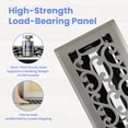 thumbnail image 5 of 4x14 Inches 2 Pack Heavy Duty Walkable Floor Register Easy Adjust Air Supply Lever Floor Vents - Savannah Design - Vent Cover for Home Floor - Satin Nickel, 5 of 7