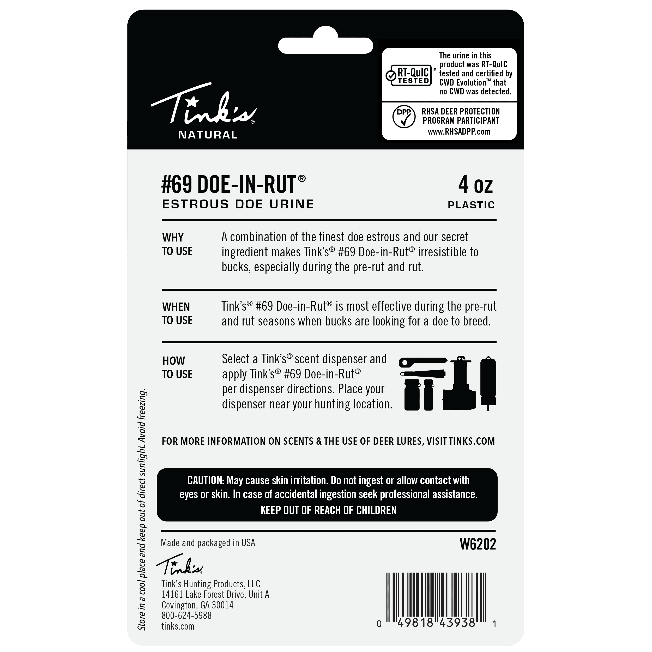 Tink's #69 Doe-in-Rut Natural Deer Lure 4 oz