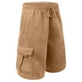 thumbnail image 2 of J. METHOD Men’s Cargo Shorts Active Casual Comfy Workout Gym Elastic Drawstring Fleece Pockets Sweat Pants NEMP07 Camel 6XL, 2 of 6