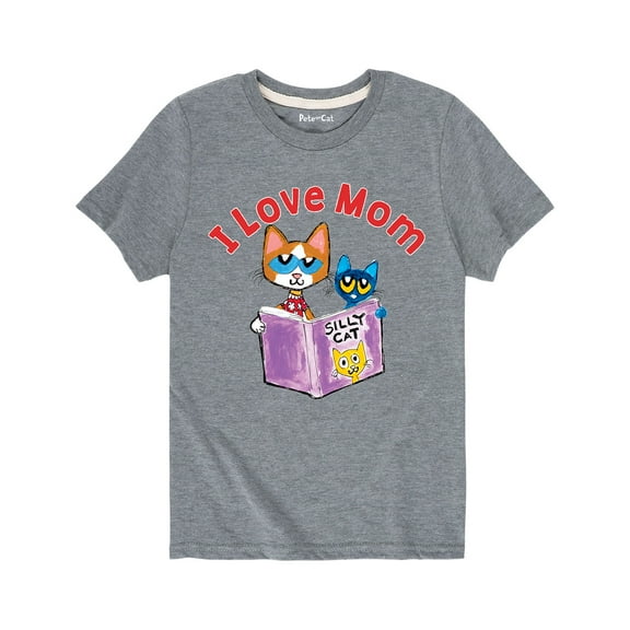 Pete The Cat - Love Mom - Youth Short Sleeve Graphic T-Shirt