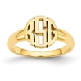 thumbnail image 1 of Solid 10k Yellow Gold Monogram Signet Ring Band Size 7, 1 of 4
