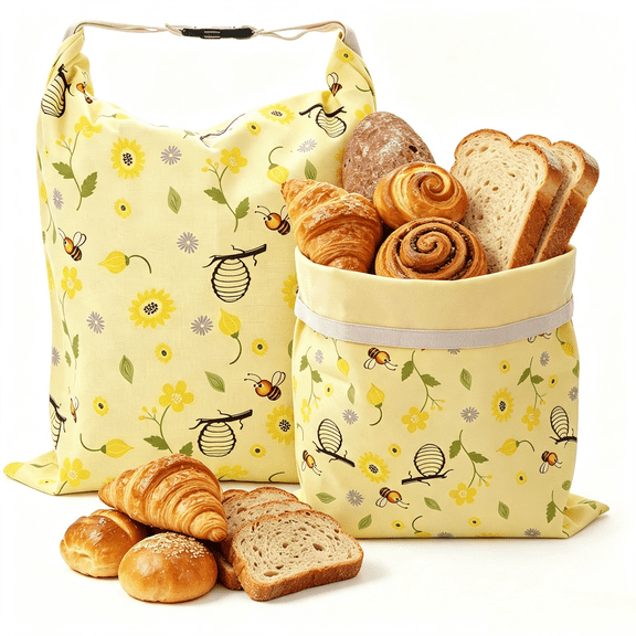 2 Pcs Reusable Beeswax Bread Bags, for Homemade Sourdough and Loaf, 17x13"