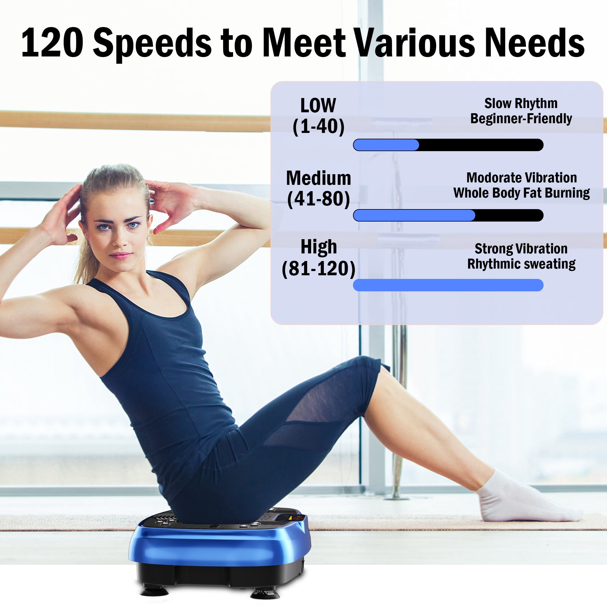 SLIMKEEPER Vibration Plate Exercise Machine for Home Fitness & Whole Body Workout, 330 Lbs Capacity, with 2 Loops, 5 Resistance Bands & Remote Control