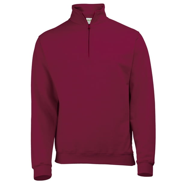 Awdis - Sudadera básica con cremallera de ¼ Modelo Sophomore Hombre Caballero (Vino)