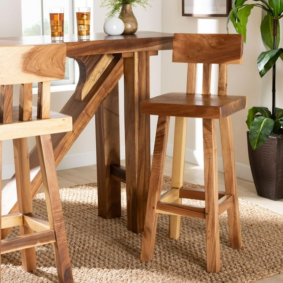 bali & pari Luli Rustic Bar Stool, Bar Height, Natural Brown