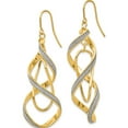 thumbnail image 4 of 14K Yellow Gold Polished Glitter Infused Spiral Dangle Earrings (57 X 15) Made In Italy th935, 4 of 6