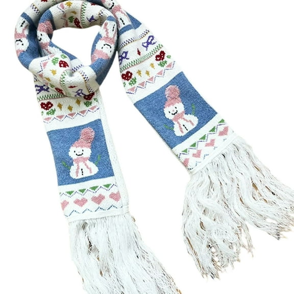 RUISINERY Winter Oversized Scarf Women Soft Warm Neckerchief Snowman Pattern Scarves for Cold Weather
