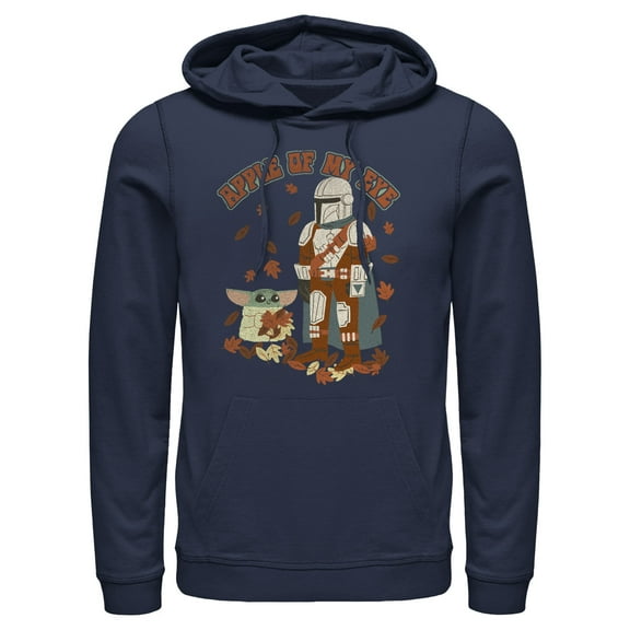 Men's Star Wars: The Mandalorian Grogu and Din Djarin Fall Leaves Apple of my Eye Sweatshirt