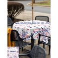thumbnail image 6 of Square Outdoor Tablecloth with Umbrella Hole 4th of July Outside Table Cloth Waterproof Patio Table Cover Independence Day Blue Red Star Fireworks Zipper Tablecloths for Picnic Camping 54x54 Inch, 6 of 8