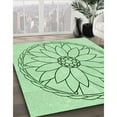 thumbnail image 3 of Ahgly Tapis Rond Lavable en Machine Intérieur Transitionnel Vert Menthe, 3 Pieds Rond, 3 of 7