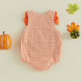 thumbnail image 5 of mgoYE Infant Girls Halloween Romper Overalls Fall Bubble Rompers Sleeveless Gingham Bodysuit Newborn Baby Halloween Clothes, 5 of 7