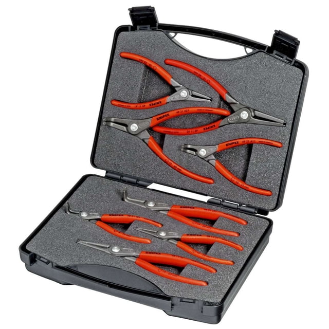 KNIPEX 00 21 25 Estuche de herramientas "SRZ" Pinzas para anillos de retención 8 piezas